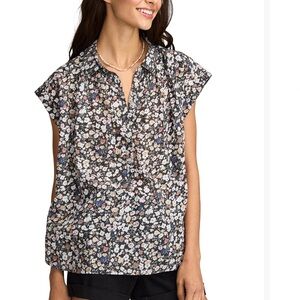 Lucky Brand 🍀 Floral Print Women's short sleeve blouse